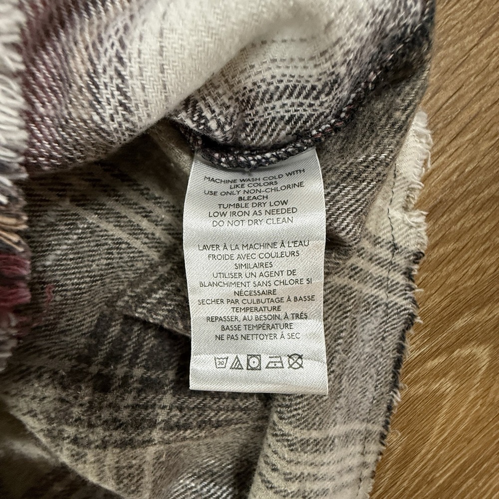 BDG Urban Outfitters Patchwork Plaid Flannel Shirt Womens S Raw Hem NWT Grunge - Picture 7 of 13